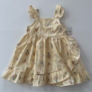 Disney 3T Toddler Girl Minnie Mouse Yellow Floral Dress Spring Summer Easter